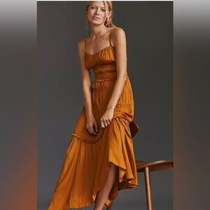 Anthropologie Ruched Slip Dress Size 14